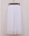 OHRYIYIE Tulle Skirts Women 2017 Summer Casual High Waist Long Skirt Elastic Waist Sun Fluffy Tutu Skirt Jupe Longue Femme S1003-White-One Size-JadeMoghul Inc.