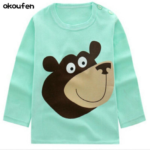 okoufen baby girl and boy clothes t shirt long sleeve kidsT-shirt quality 100% cotton children cartoon clothes tops bobo choses AExp