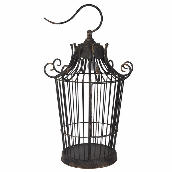 Old-World Styled Birdcage Table Lamp-Table Lamps-Black-METAL-JadeMoghul Inc.