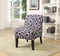 Ollano Accent Chair, Pattern Fabric, Livid and White-Armchairs and Accent Chairs-Gray and White-Fabric Foam Poplar-JadeMoghul Inc.