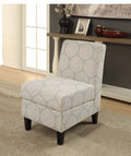 Ollano II Accent Chair with Storage, Pattern Fabric, Gray-Armchairs and Accent Chairs-Gray-Fabric Frame: Poplar Wood Ply Wooden Leg-JadeMoghul Inc.