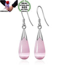 OMHXZJ Wholesale Fashion jewelry Girl woman man Men Red agate Drops water Opal cat's eye 925 sterling silver Stud earrings YS08 AExp