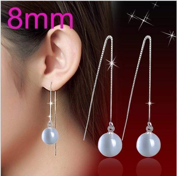 OMHXZJ Wholesale Fashion jewelry Girl woman man Men Red agate Drops water Opal cat's eye 925 sterling silver Stud earrings YS08 AExp
