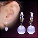 OMHXZJ Wholesale Fashion jewelry Girl woman man Men Red agate Drops water Opal cat's eye 925 sterling silver Stud earrings YS08 AExp