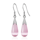 OMHXZJ Wholesale Fashion jewelry Girl woman man Men Red agate Drops water Opal cat's eye 925 sterling silver Stud earrings YS08-YS08 pink Opal-JadeMoghul Inc.
