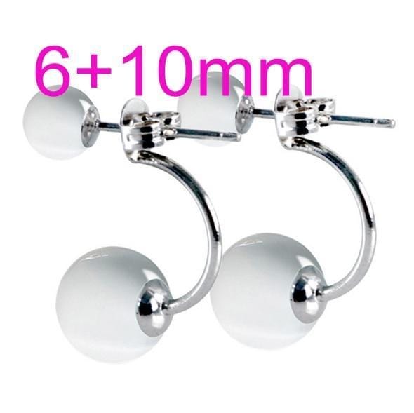 OMHXZJ Wholesale Fashion jewelry Girl woman man Men Red agate Drops water Opal cat's eye 925 sterling silver Stud earrings YS08-YS117 Opal 6-10mm-JadeMoghul Inc.