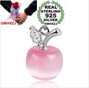 OMHXZJ Wholesale woman round apple opals fashion kpop star 925 sterling silver pendant Charms PE62 ( NO Chain Necklace ) AExp