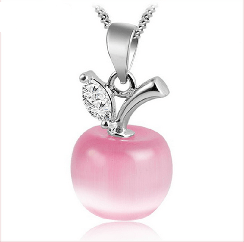 OMHXZJ Wholesale woman round apple opals fashion kpop star 925 sterling silver pendant Charms PE62 ( NO Chain Necklace ) AExp