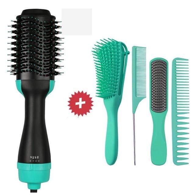 One Step Hair Dryer & Volumizer Salon Hot Air Paddle Styling Brush Negative Ion Generator Hair Straightener Curler AExp