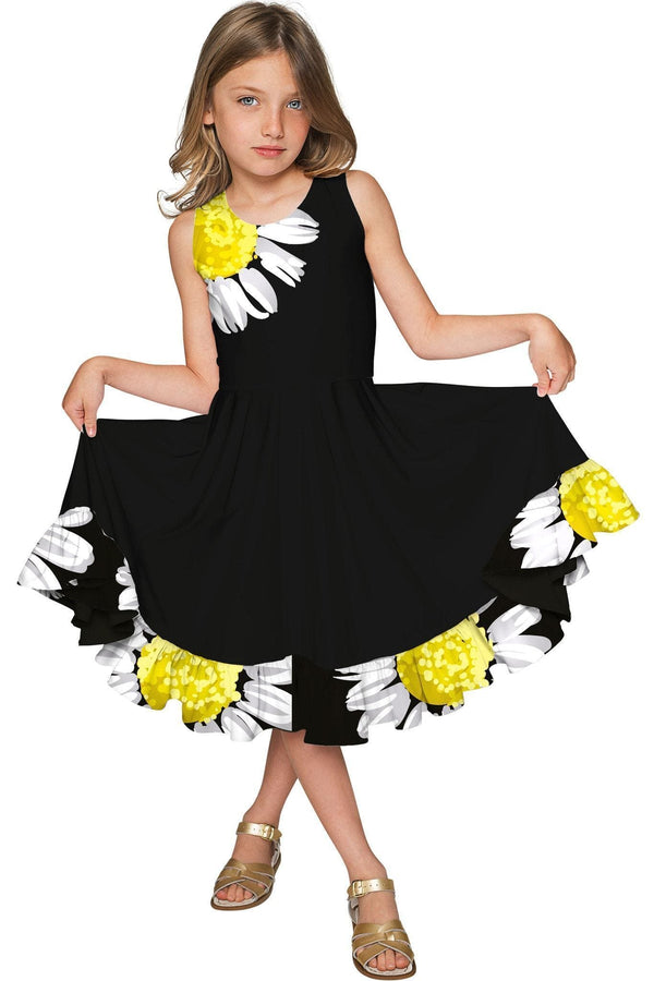 Oopsy Daisy Vizcaya Fit & Flare Black Fancy Dress - Girls-Oopsy Daisy-18M/2-Black/White/Yellow-JadeMoghul Inc.