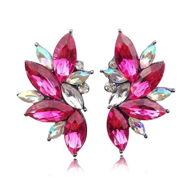 Opal Stone Stud Earrings Christmas Party 2016 Brand New Elegant Crystal Earrings For Women Trendy Golden Women Earrings-rose 1-JadeMoghul Inc.