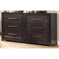 Opulent Glided Dresser, Dark Gray-Dressers-Dark Gray-Wood-JadeMoghul Inc.