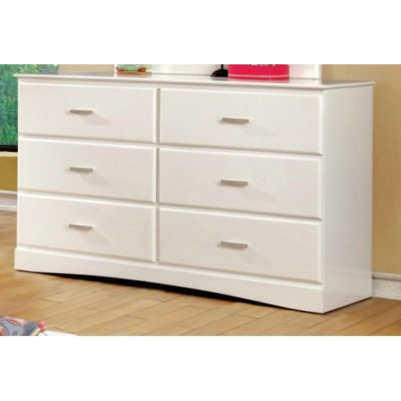 Opulent Wooden Transitional Style Dresser, White-Dressers-White-Wood-JadeMoghul Inc.