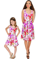 Orchid Caprice Mia Fit & Flare Pink Floral Dress - Women-Orchid Caprice-XS-Pink/Purple-JadeMoghul Inc.