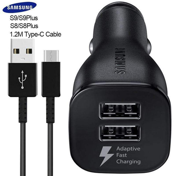 Original Car Charger Samsung Galaxy S9 S8 S 9 plus Fast Charger 1.2M USB Type-C Adaptive Travel Charging 9V1.67A & 5V2A Note 8 9 AExp