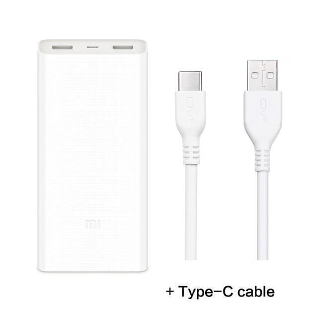 Original Xiaomi Power Bank 2C 20000 mAh QC3.0 Powerbank Portable Charger Dual USB Quick Charge For iPhone Samsung-China-type-c cable-JadeMoghul Inc.