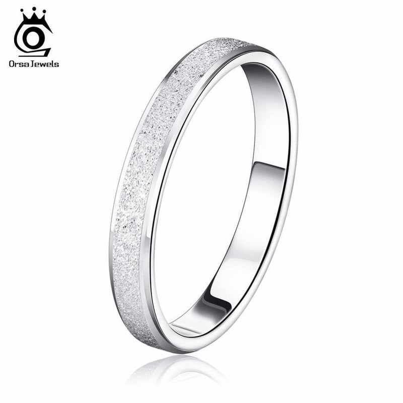 ORSA JEWELS 2017 Fashion Lead & Nickel Free Silver Color Ring with Frosting Surface Elegant Couple Rings Style OR16 AExp