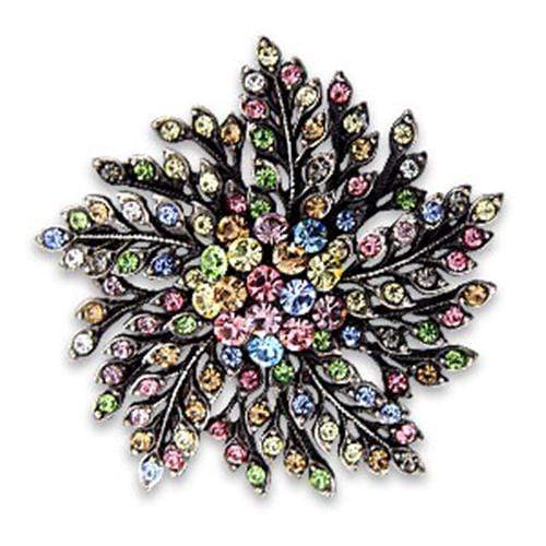 Brooch Jewelry OT627 Antique Silver White Metal Brooches with Crystal