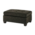 Ottoman Polyester Upholstered Ottoman With Tufted Seat, Chocolate Brown Benzara