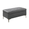 Ottoman Rectangular Tufted Leather Ottoman, Gray Benzara