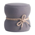 Ottomans Grey Ottoman - 18.9" X 18.9" X 18.5" Gray Polyblend Ottoman HomeRoots