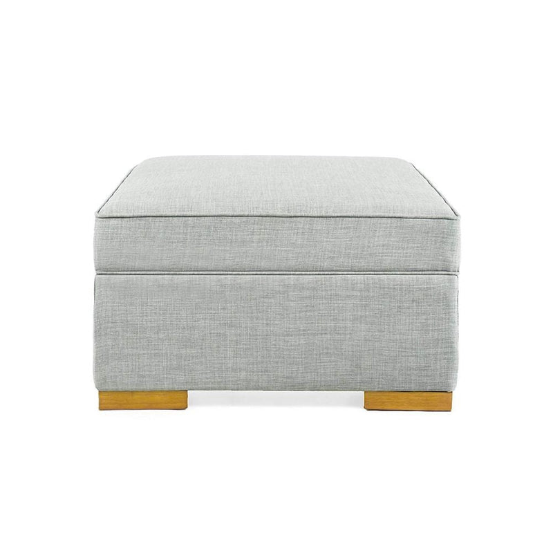 Ottomans Grey Ottoman - 28.5" X 35" X 16.25" Gray Fabric Convertible Ottoman Guest Bed HomeRoots