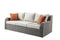 Ottomans Grey Ottoman - 82" X 36" X 30" 3Pc Beige Fabric And Gray Wicker Patio Sectional And Ottoman Set HomeRoots