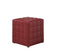 Ottomans Leather Ottoman - 16'.75" x 16'.75" x 17" Red, Leather Look Fabric - Ottoman HomeRoots