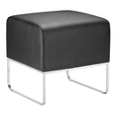 Ottomans Leather Ottoman - 18" X 18.5" X 18"Black Leatherette Ottoman HomeRoots