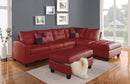 Ottomans Leather Ottoman - 38" X 26" X 18" Red Bonded Leather Match Ottoman With Storage HomeRoots