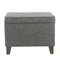 Ottomans Rectangular Fabric Upholstered Wooden Ottoman with Lift Top Storage, Gray Benzara