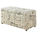 Ottomans Tufted Ottoman - 17" x 38" x 17'.75" Vintage French Fabric - Ottoman Storage HomeRoots