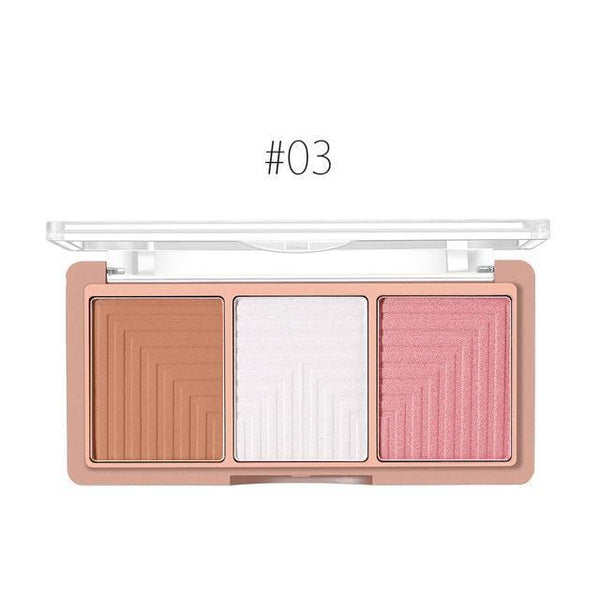 O.TWO.O 4 Colors Highlighter Powder Blush Brush Palette 3D Face Contour Highlighter Shading Powder Face Make up-9117A3-JadeMoghul Inc.