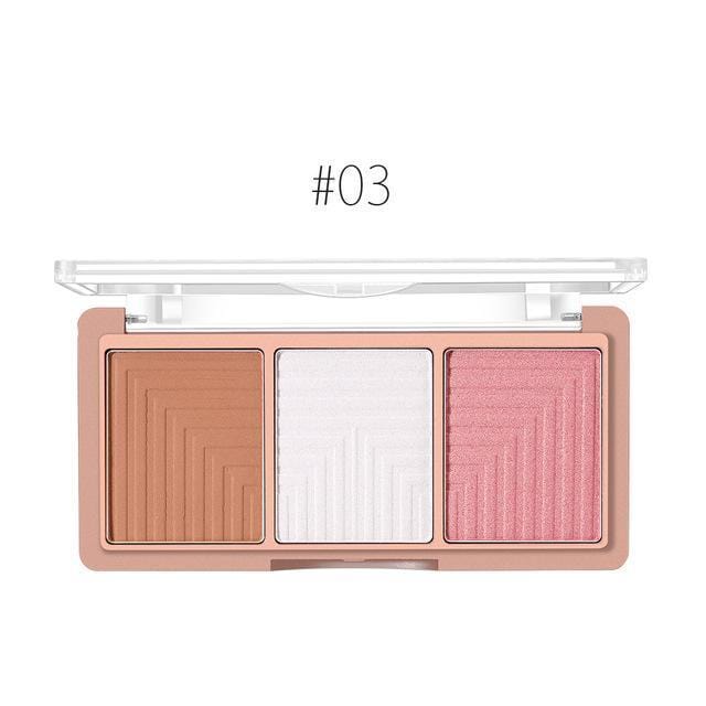 O.TWO.O 4 Colors Highlighter Powder Blush Brush Palette 3D Face Contour Highlighter Shading Powder Face Make up-9117A3-JadeMoghul Inc.