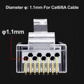 OULLX 6U RJ45 Connector Cat6 Cat6A Jack UTP Gold Plated Pass Through Ethernet Cables Network RJ-45 Plug Cat5 Cat5e STP Shielded JadeMoghul Inc. 