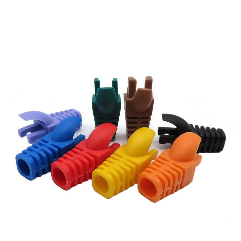 OULLX RJ-45 CAT6 CAT5e Adapter Cap Ethernet Network Cable Connector Plugs RJ45 Caps Cat 5 CAT6 protective sleeve multicolour JadeMoghul Inc. 