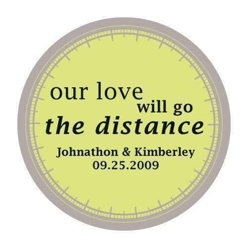"Our Love Will Go the Distance" Stickers Indigo Blue (Pack of 1)-Wedding Favor Stationery-Red-JadeMoghul Inc.