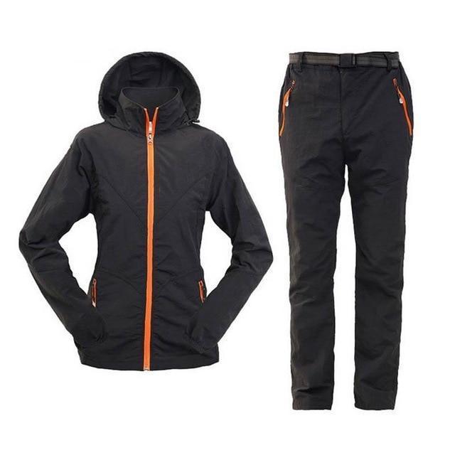 Outdoor Sports Quick Dry Jacket and Pants Set-jacket-Black set-S-JadeMoghul Inc.