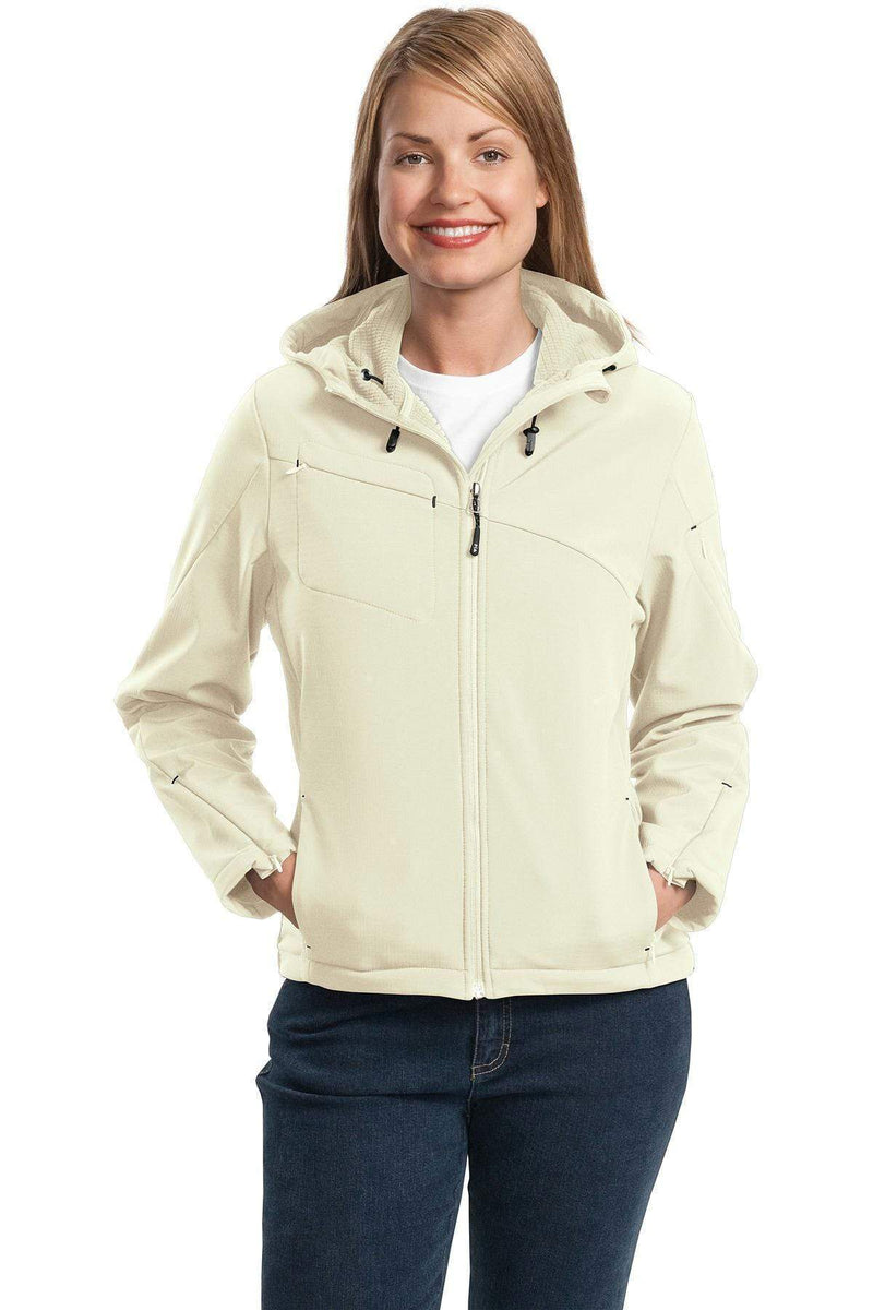 Outerwear Port Authority Ladies Textured Hooded Soft Shell Jacket. L706 Port Authority