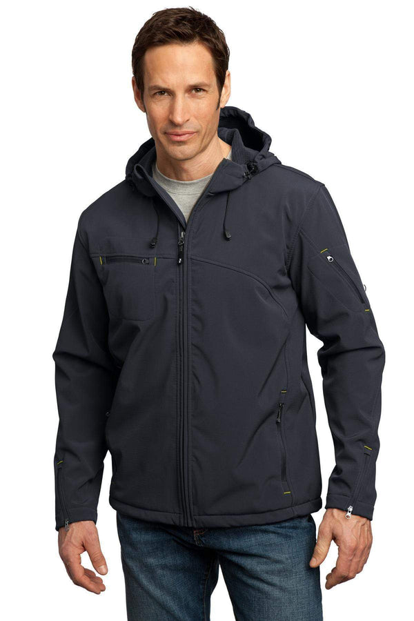 Outerwear Port Authority  Textured Hooded Soft Shell Jacket. J706 Port Authority
