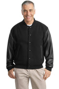 Outerwear Port Authority Wool and Leather Letterman Jacket.  J783 Port Authority