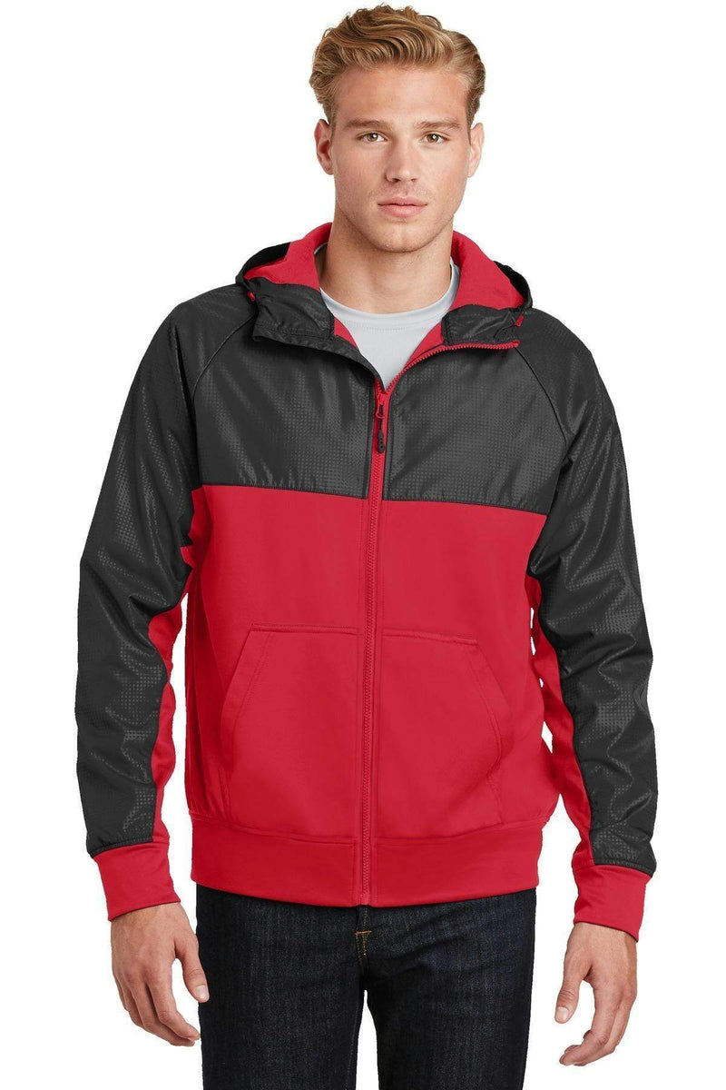 Outerwear Sport-Tek Embossed Hybrid Full-Zip Hooded Jacket. JST50 Sport-Tek