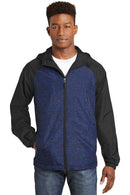 Outerwear Sport-Tek Heather Hooded Windbreaker Jacket JST405011 Sport-Tek