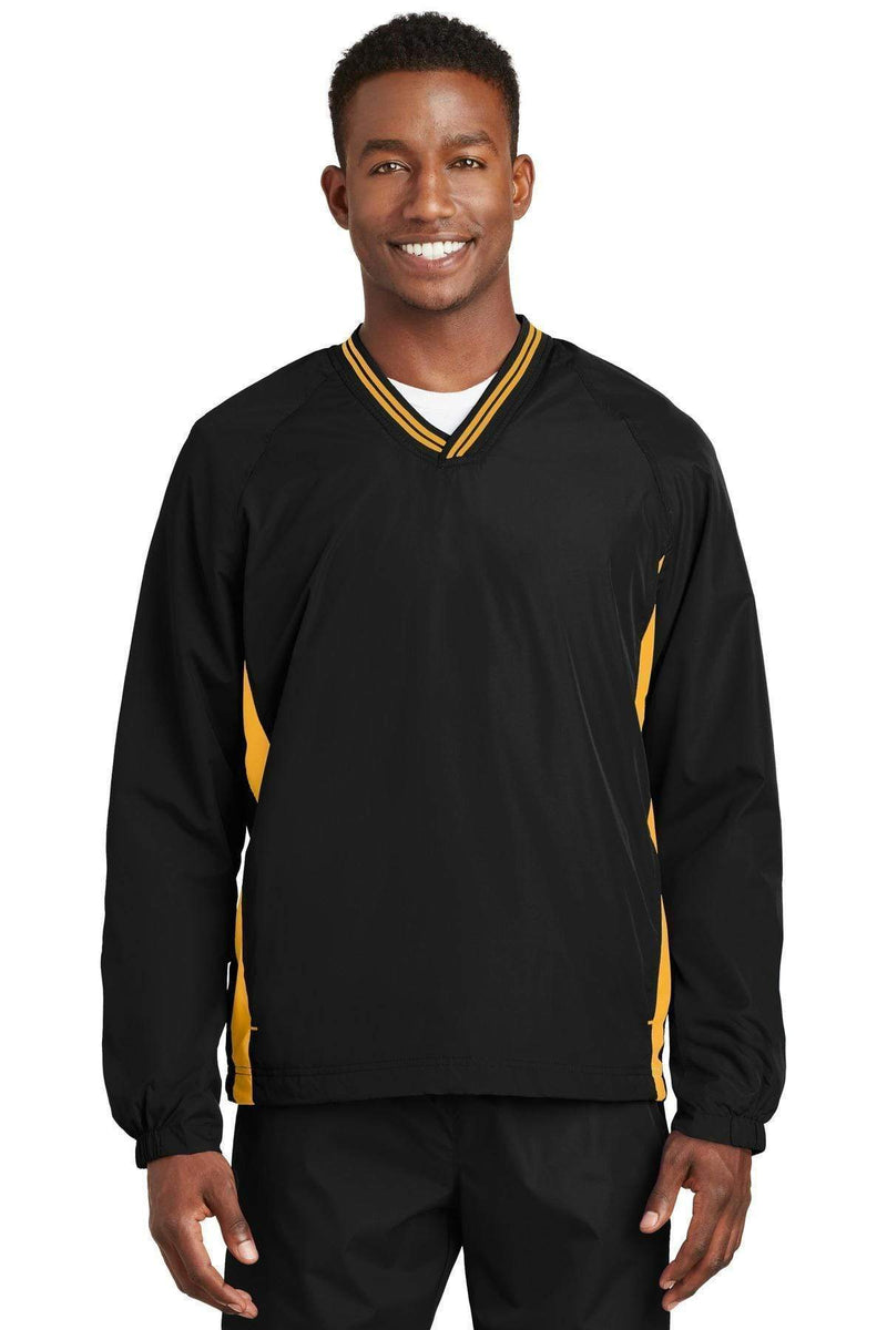 Outerwear Sport-Tek Tipped V-Neck Raglan Wind Shirt. JST62 Sport-Tek