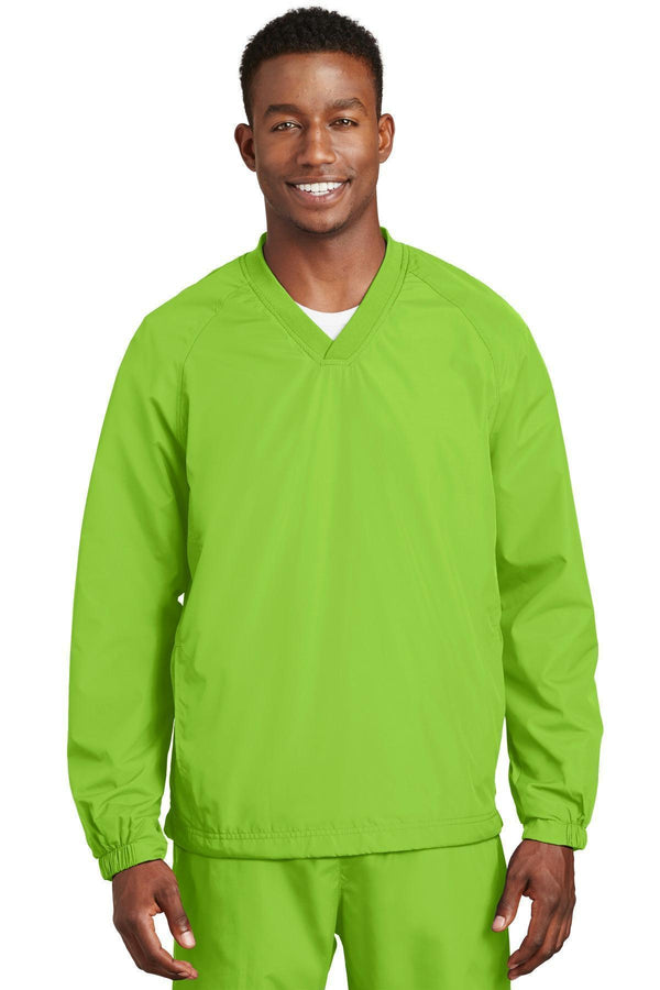 Outerwear Sport-Tek V-Neck Raglan Wind Shirt. JST72 Sport-Tek