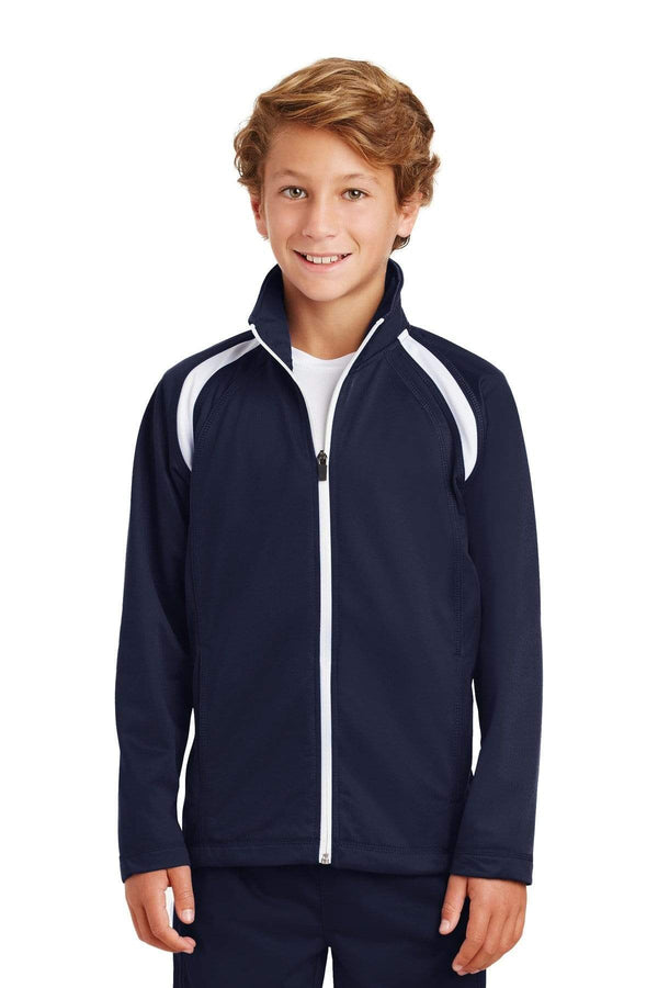 Outerwear Sport-Tek Youth Tricot Track Jacket YST901402 Sport-Tek