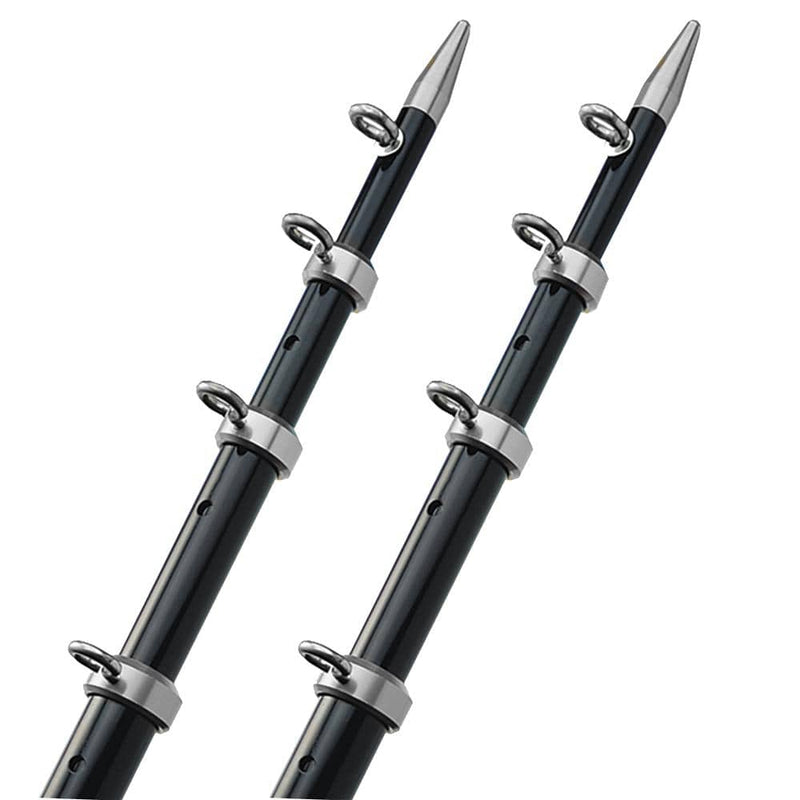 Outriggers TACO 15' Telescopic Outrigger Poles HD 1-1/2" - Black/Silver [OT-0542BKA15-HD] TACO Marine