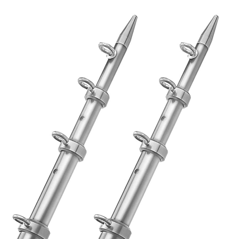 Outriggers TACO 15' Telescopic Outrigger Poles HD 1-1/2" - Silver/Silver [OT-0542VEL15-HD] TACO Marine