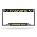 Best License Plate Frame Packers Inverted Bling Chrome Frame