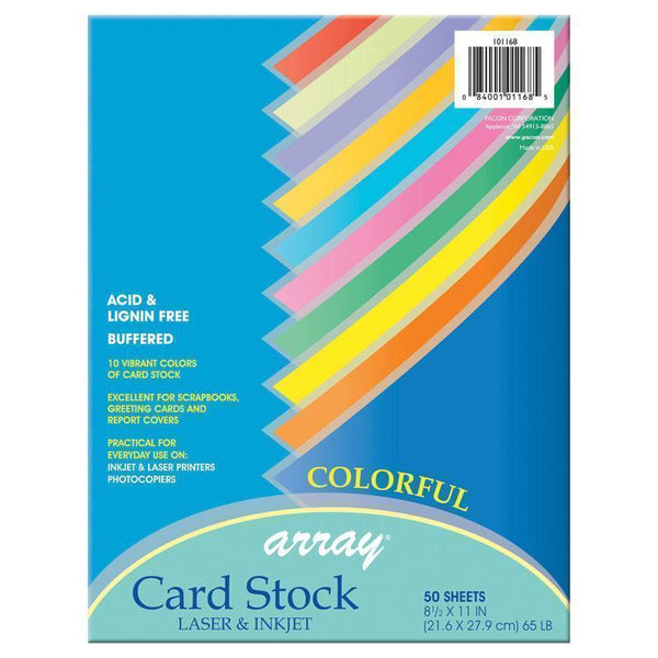 PACON CARD STOCK 8.5X11 COLORFUL 50-Arts & Crafts-JadeMoghul Inc.